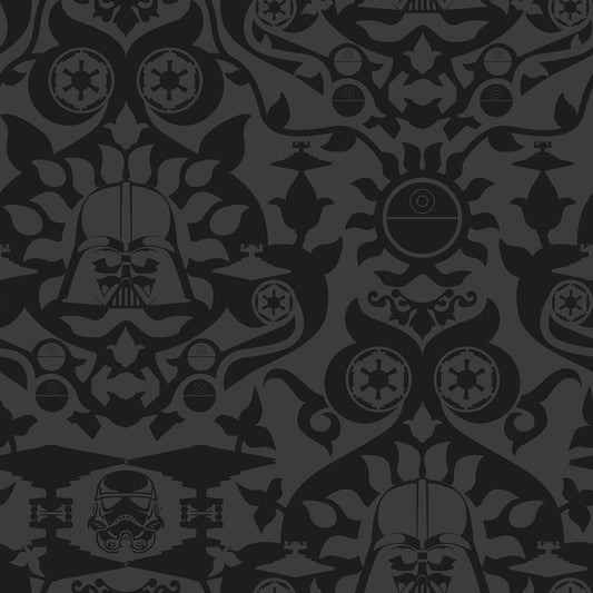 York Wallcoverings RoomMates Star Wars The Dark Side Damask Charcoal Peel and Stick Wallpaper Eclectic Graphics Blacks  Wallpaper - RMK12352RL