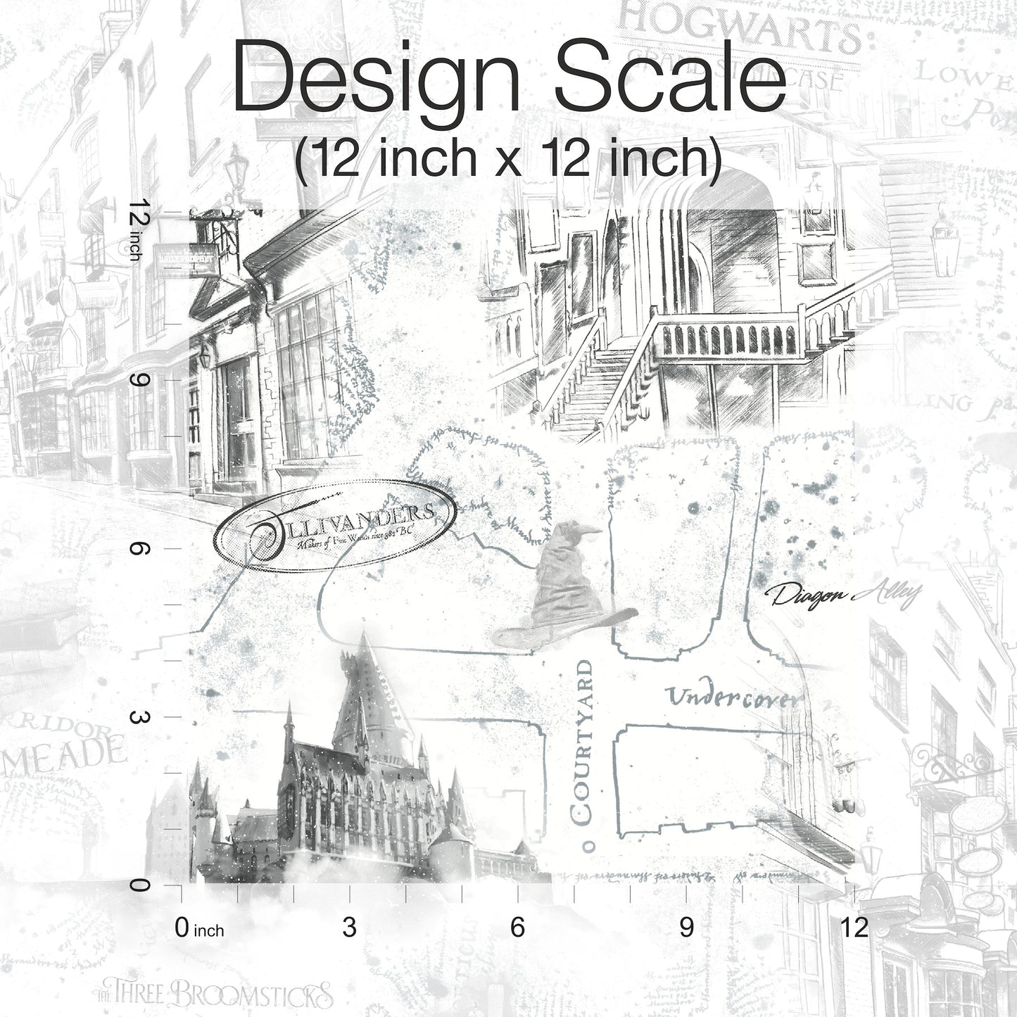 York Wallcoverings RoomMates Harry Potter Map White Peel and Stick Wallpaper Whimsical Licensed Whites and Off-Whites  Wallpaper - RMK12353PL