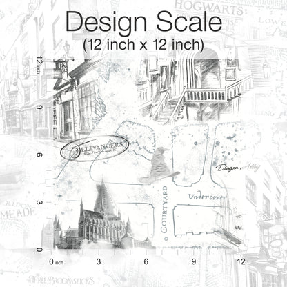 York Wallcoverings RoomMates Harry Potter Map White Peel and Stick Wallpaper Whimsical Licensed Whites and Off-Whites  Wallpaper - RMK12353PL