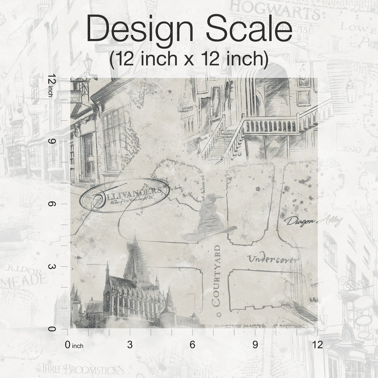 York Wallcoverings RoomMates Harry Potter Map Taupe Peel and Stick Wallpaper Whimsical Licensed Neutrals  Wallpaper - RMK12354PL