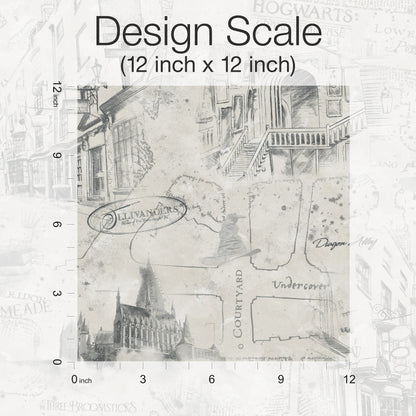 York Wallcoverings RoomMates Harry Potter Map Taupe Peel and Stick Wallpaper Whimsical Licensed Neutrals  Wallpaper - RMK12354PL