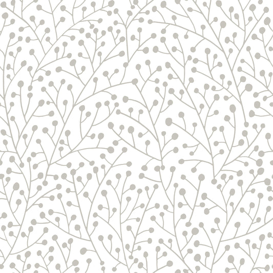 York Wallcoverings RoomMates Cat Coquillette Berry Branches Taupe Peel and Stick Wallpaper  Nature Browns  Wallpaper - RMK12368PL