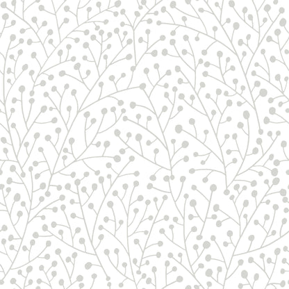York Wallcoverings RoomMates Cat Coquillette Berry Branches Grey Peel and Stick Wallpaper  Nature Greys  Wallpaper - RMK12369PL