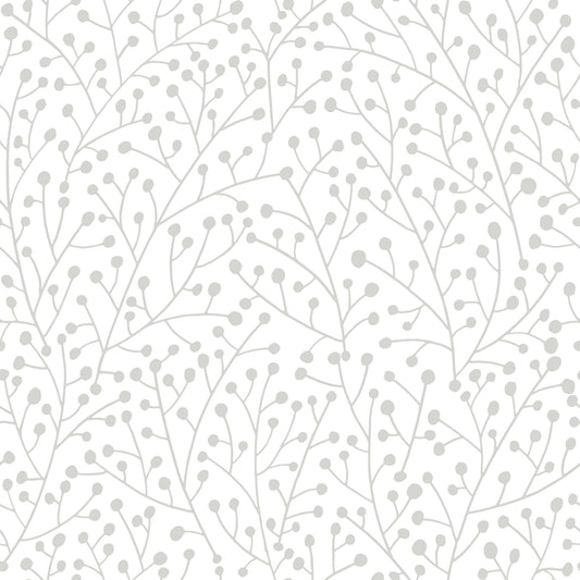 York Wallcoverings RoomMates Cat Coquillette Berry Branches Grey Peel and Stick Wallpaper  Nature Greys  Wallpaper - RMK12369PL