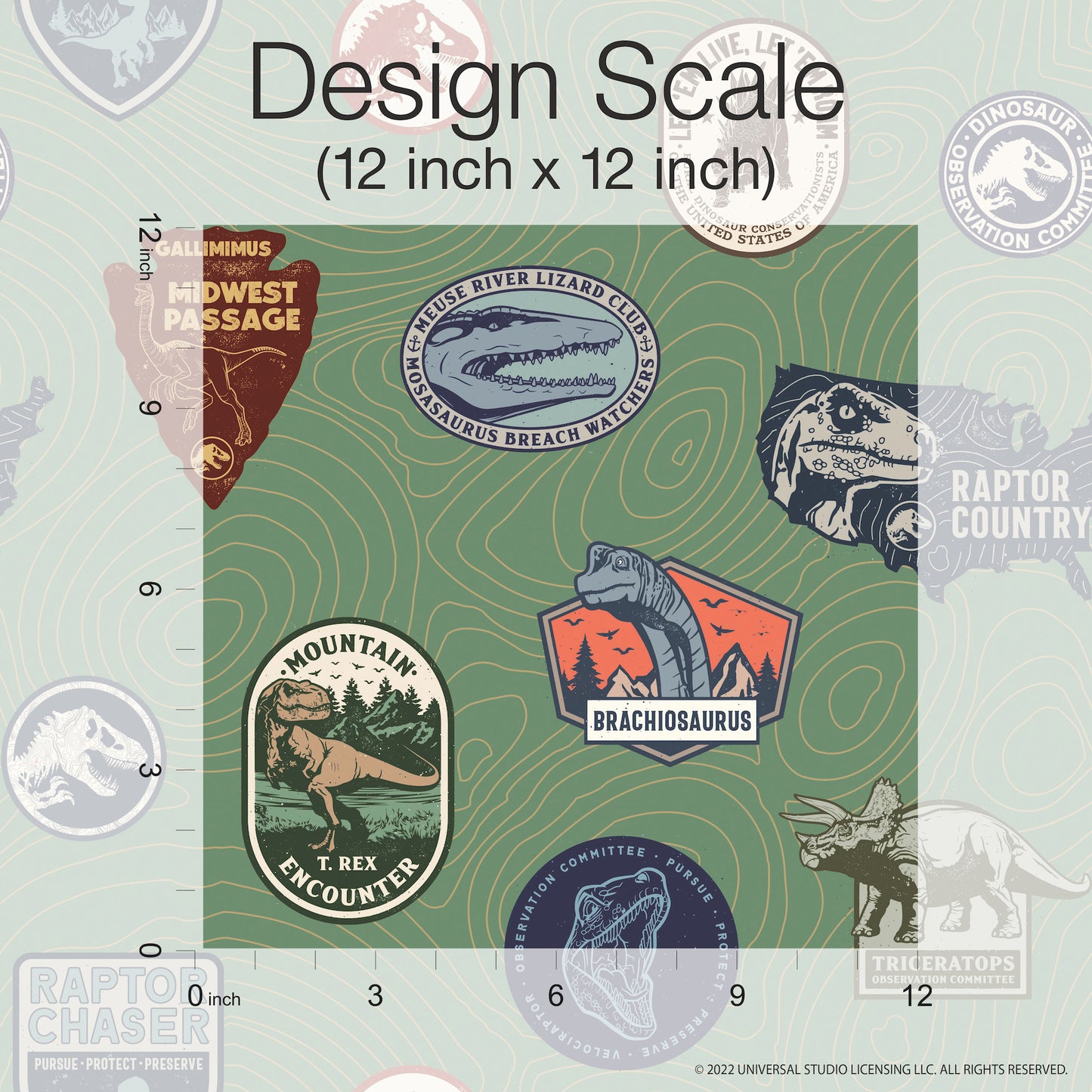 York Wallcoverings RoomMates Jurassic World Badges Peel and Stick Wallpaper  Licensed Multicolor  Wallpaper - RMK12396RL