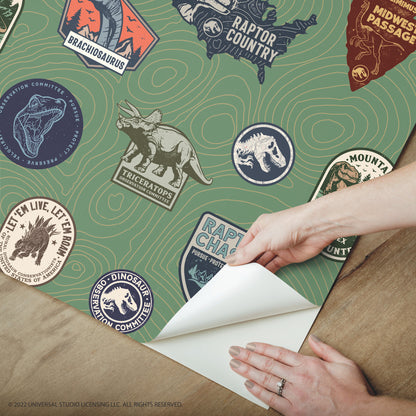 York Wallcoverings RoomMates Jurassic World Badges Peel and Stick Wallpaper  Licensed Multicolor  Wallpaper - RMK12396RL