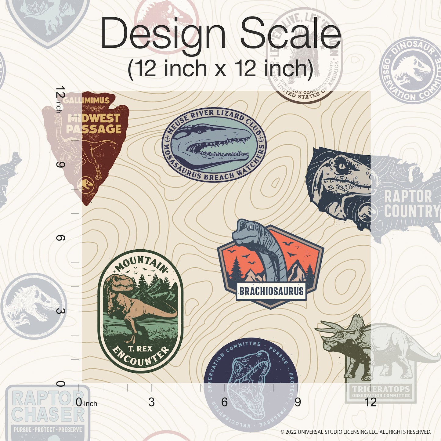 York Wallcoverings RoomMates Jurassic World Badges Peel and Stick Wallpaper  Licensed Multicolor  Wallpaper - RMK12397RL