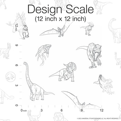 York Wallcoverings RoomMates Jurassic World Dinosaurs Black Peel and Stick Wallpaper Whimsical Licensed Blacks  Wallpaper - RMK12398RL