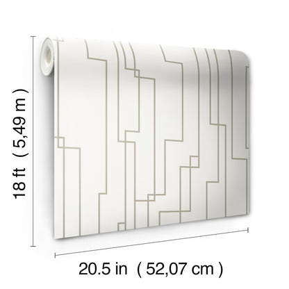 York Wallcoverings RoomMates Geo Circuits Grey Peel and Stick Wallpaper  Abstract Greys  Wallpaper - RMK12413PL