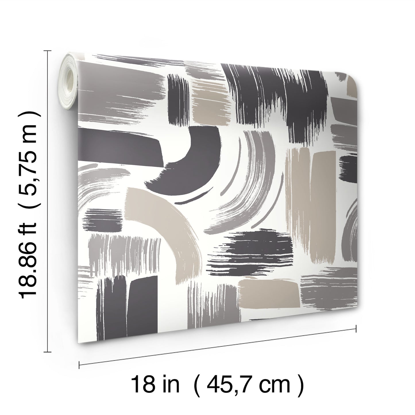 York Wallcoverings RoomMates Modern Brushstrokes Grey Peel and Stick Wallpaper  Abstract Greys  Wallpaper - RMK12414RL