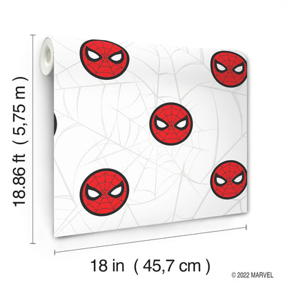 York Wallcoverings RoomMates Spider-Man Icon Red Peel and Stick Wallpaper  Licensed Reds  Wallpaper - RMK12421RL