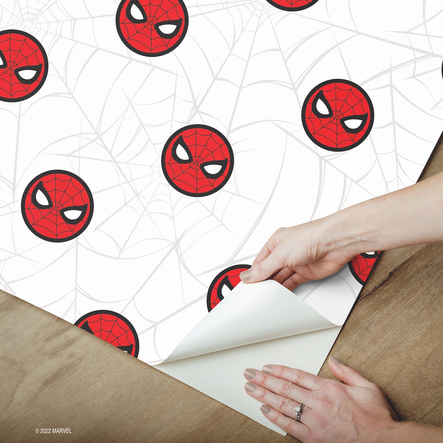 York Wallcoverings RoomMates Spider-Man Icon Red Peel and Stick Wallpaper  Licensed Reds  Wallpaper - RMK12421RL