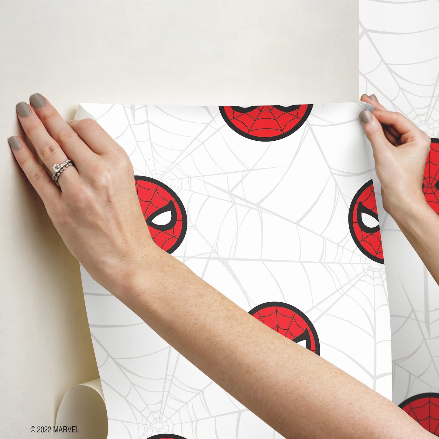 York Wallcoverings RoomMates Spider-Man Icon Red Peel and Stick Wallpaper  Licensed Reds  Wallpaper - RMK12421RL