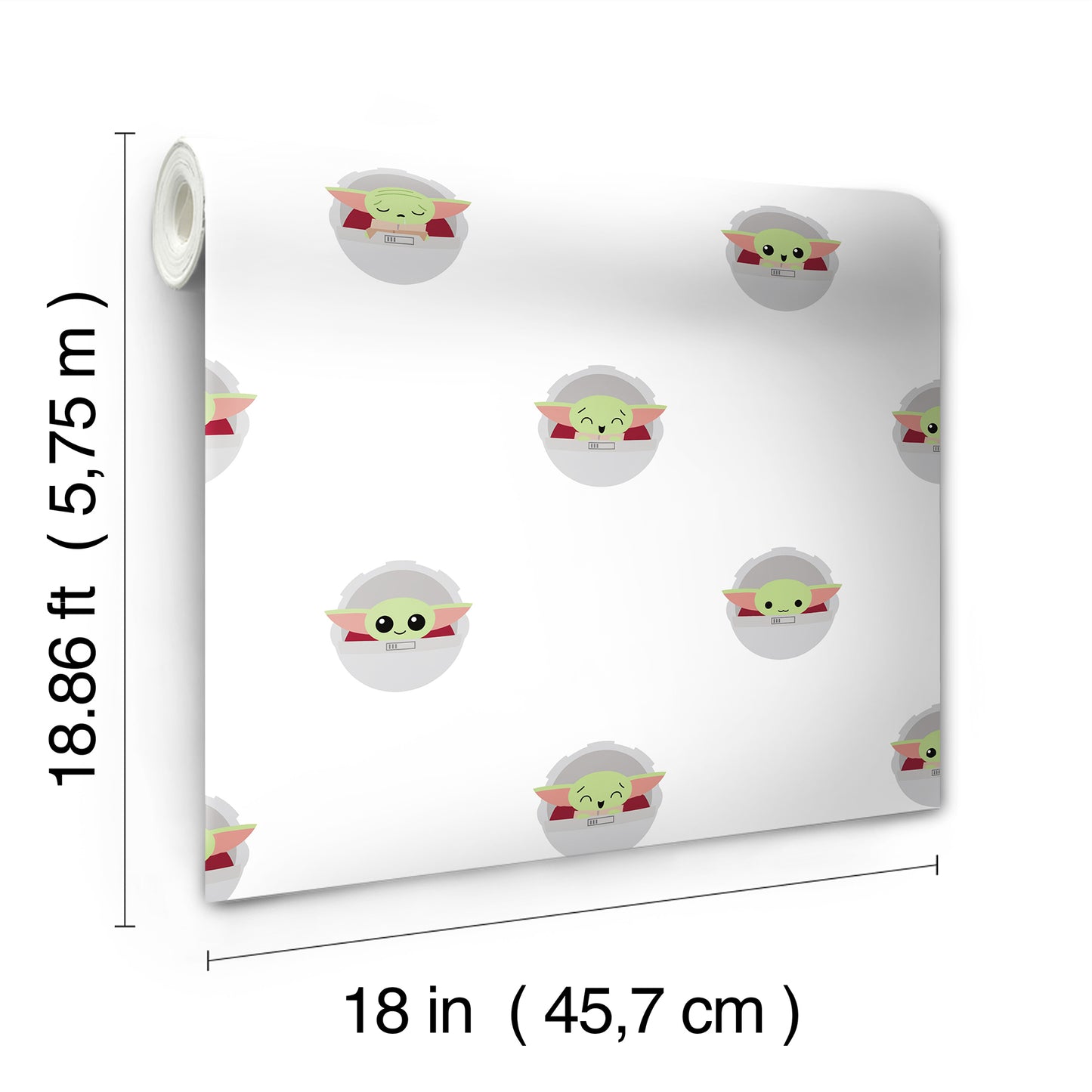 York Wallcoverings RoomMates Grogu Green Peel and Stick Wallpaper Kids Licensed Greens  Wallpaper - RMK12422RL