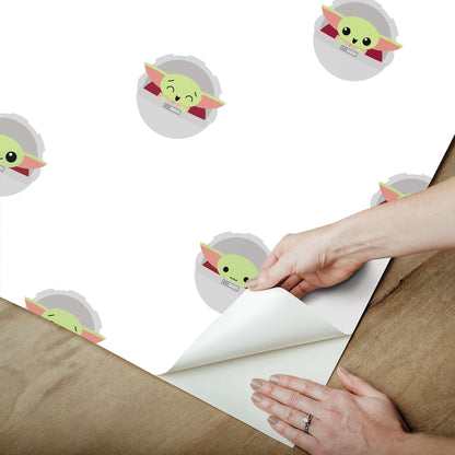 York Wallcoverings RoomMates Grogu Green Peel and Stick Wallpaper Kids Licensed Greens  Wallpaper - RMK12422RL