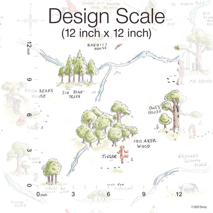 York Wallcoverings RoomMates Winnie The Pooh 100 Acre Wood Map Peel and Stick Wallpaper  Licensed Multicolor  Wallpaper - RMK12440RL