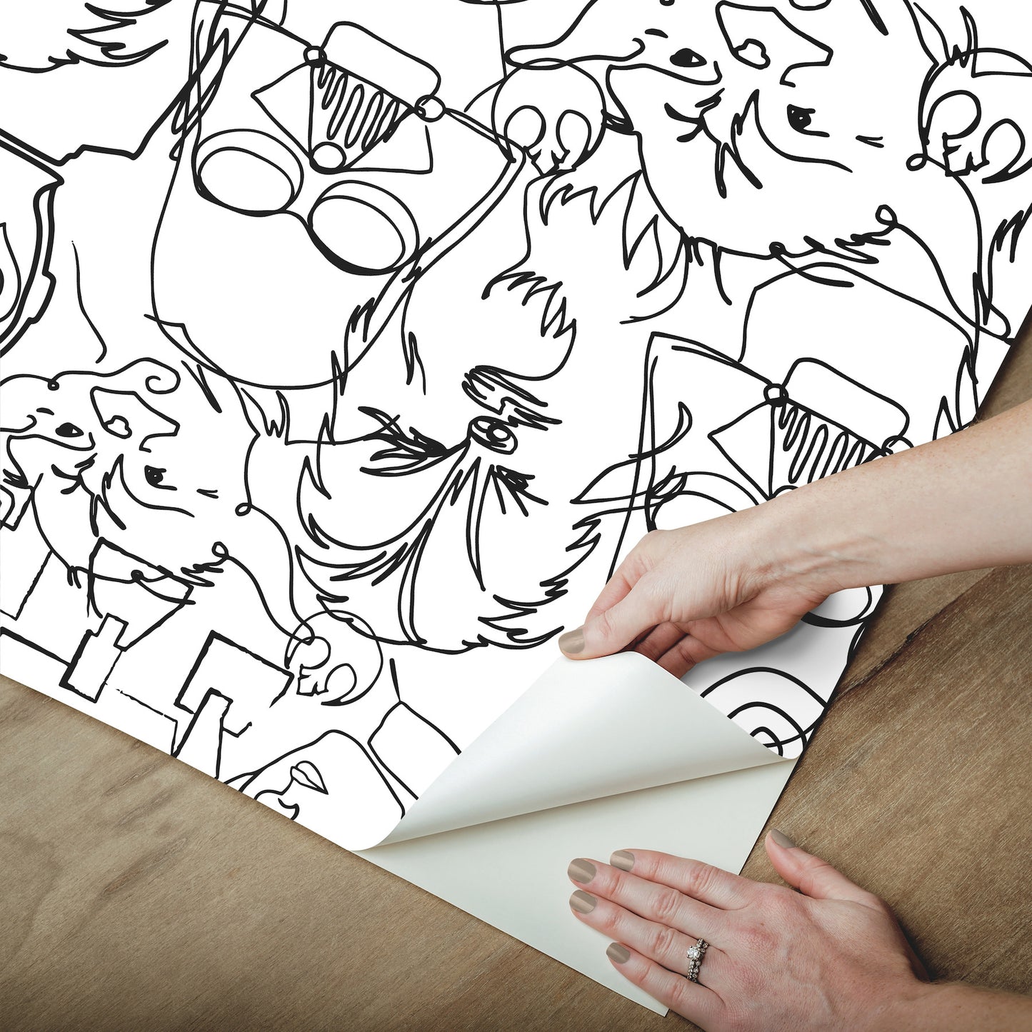 York Wallcoverings RoomMates Star Wars Saga Line Sketches Black Peel and Stick Wallpaper  Licensed Blacks  Wallpaper - RMK12451PL