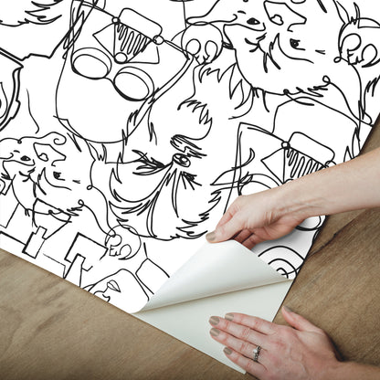 York Wallcoverings RoomMates Star Wars Saga Line Sketches Black Peel and Stick Wallpaper  Licensed Blacks  Wallpaper - RMK12451PL