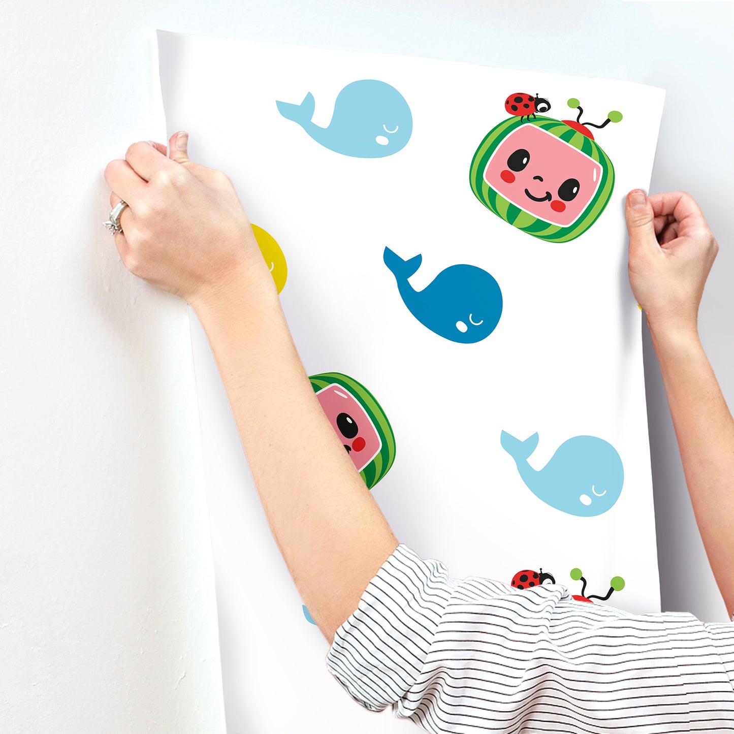 York Wallcoverings RoomMates CoComelon Peel and Stick Wallpaper Kids Graphics Blues  Wallpaper - RMK12460RL (Discontinued)