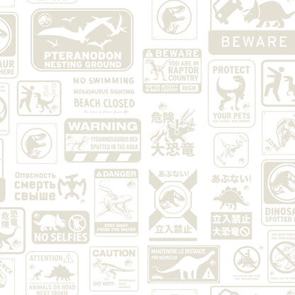 York Wallcoverings RoomMates Jurassic World: Dominion Signs Beige Peel and Stick Wallpaper  Licensed Browns  Wallpaper - RMK12461RL