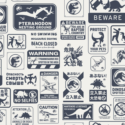 York Wallcoverings RoomMates Jurassic World: Dominion Signs Blue Peel and Stick Wallpaper  Licensed Blues  Wallpaper - RMK12462RL