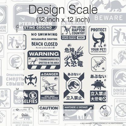 York Wallcoverings RoomMates Jurassic World: Dominion Signs Blue Peel and Stick Wallpaper  Licensed Blues  Wallpaper - RMK12462RL