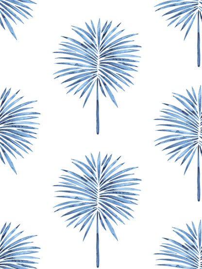 York Wallcoverings RoomMates Blue Cat Coquillette Fun Fronds Tropical Beach Blues  Wallpaper - RMK12511RL