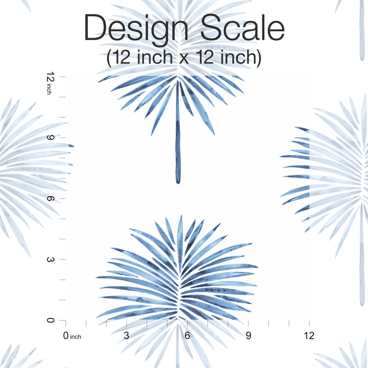 York Wallcoverings RoomMates Blue Cat Coquillette Fun Fronds Tropical Beach Blues  Wallpaper - RMK12511RL