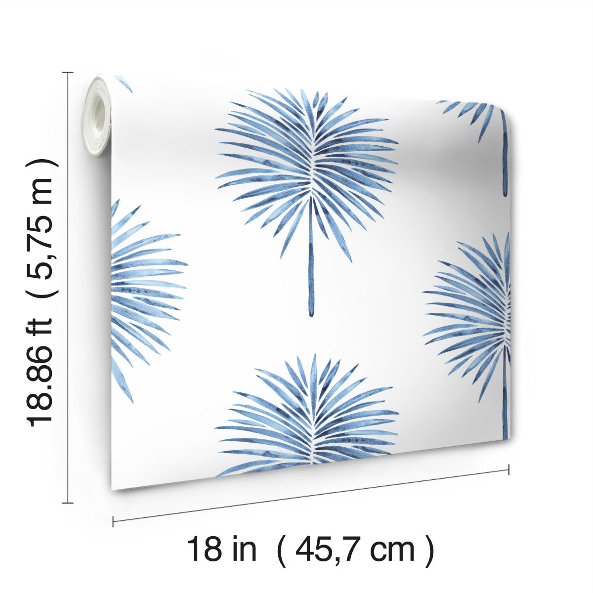 York Wallcoverings RoomMates Blue Cat Coquillette Fun Fronds Tropical Beach Blues  Wallpaper - RMK12511RL