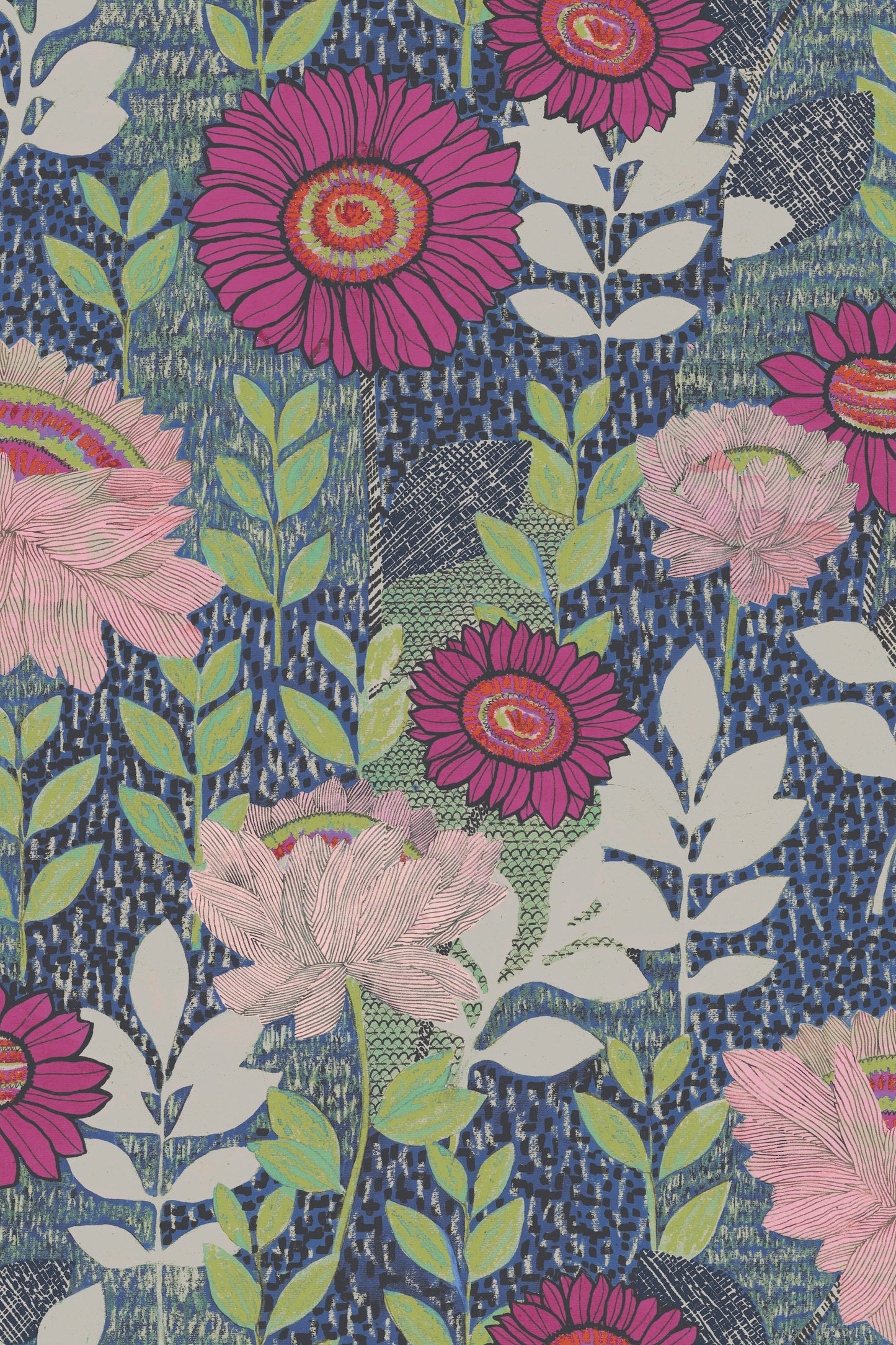 York Wallcoverings RoomMates Botanical Garden Blue Peel and Stick Wallpaper Modern Botanical Blues  Wallpaper - RMK12513RL