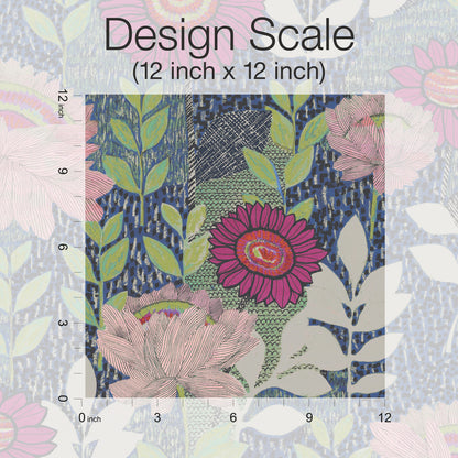 York Wallcoverings RoomMates Botanical Garden Blue Peel and Stick Wallpaper Modern Botanical Blues  Wallpaper - RMK12513RL