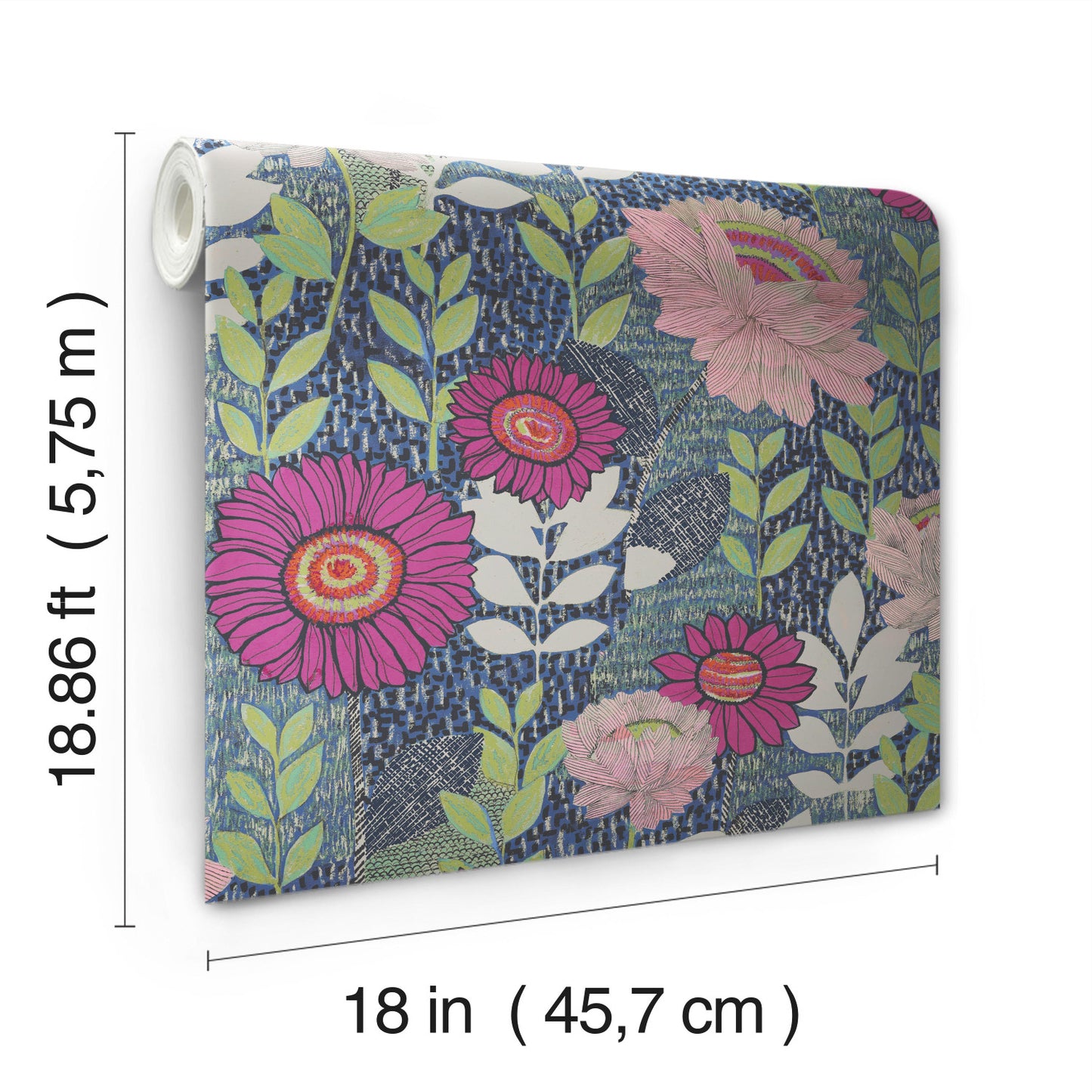 York Wallcoverings RoomMates Botanical Garden Blue Peel and Stick Wallpaper Modern Botanical Blues  Wallpaper - RMK12513RL