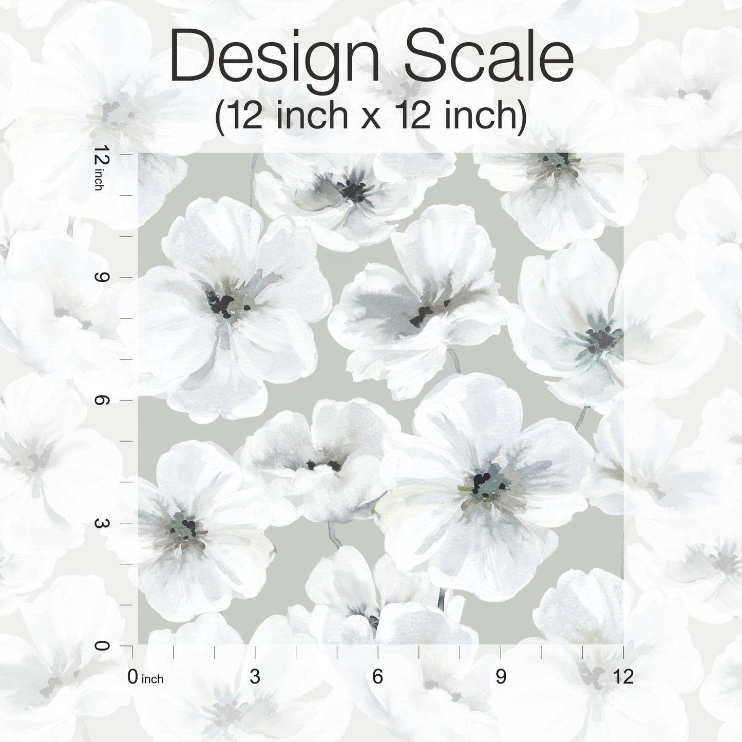 York Wallcoverings RoomMates Hawthorn Blossom Grey Peel and Stick Wallpaper Modern Botanical Greys  Wallpaper - RMK12514RL