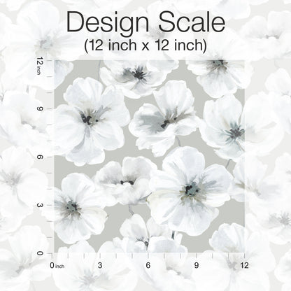 York Wallcoverings RoomMates Hawthorn Blossom Grey Peel and Stick Wallpaper Modern Botanical Greys  Wallpaper - RMK12514RL