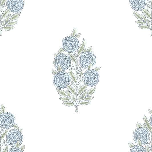 York Wallcoverings RoomMates Dutch Floral Blue Peel and Stick Wallpaper Modern Botanical Blues  Wallpaper - RMK12517RL