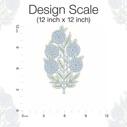 York Wallcoverings RoomMates Dutch Floral Blue Peel and Stick Wallpaper Modern Botanical Blues  Wallpaper - RMK12517RL