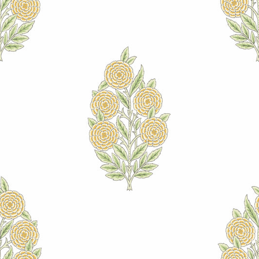 York Wallcoverings RoomMates Dutch Floral Yellow Peel and Stick Wallpaper Modern Botanical Yellows  Wallpaper - RMK12518RL
