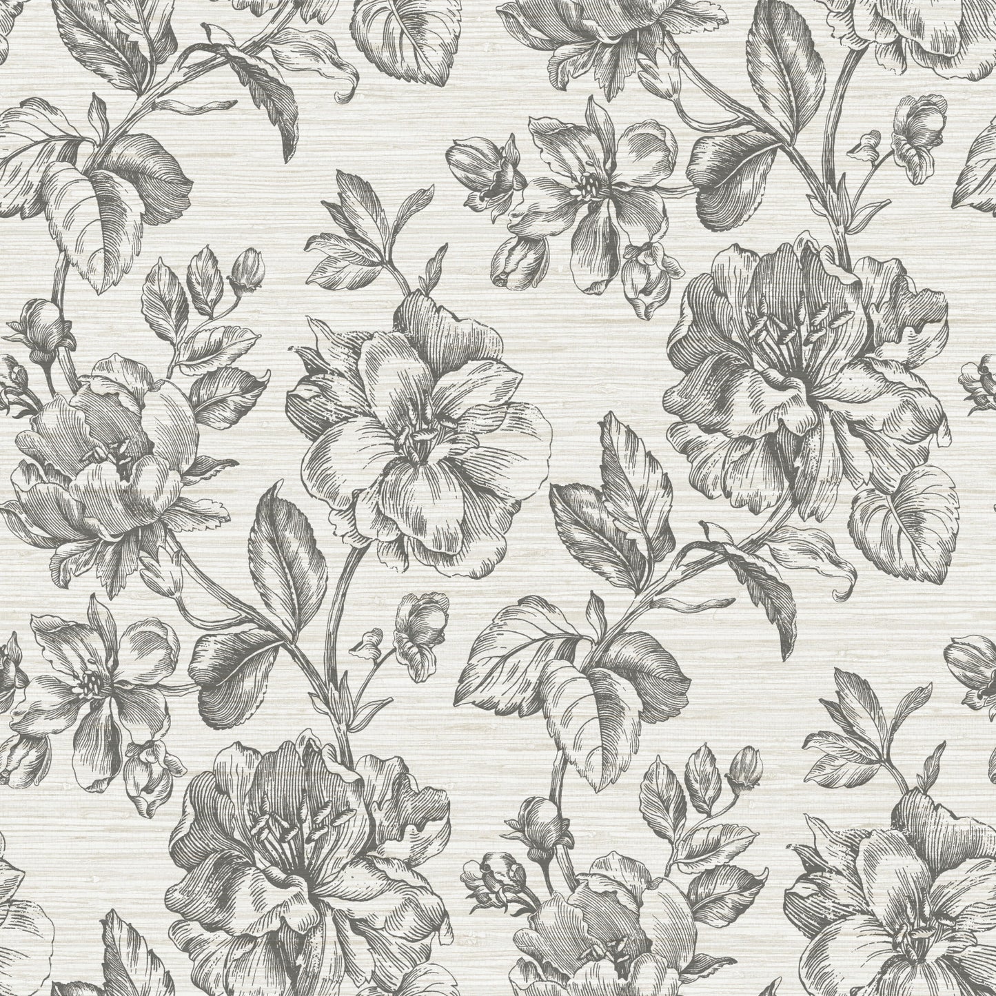 York Wallcoverings RoomMates Flower Girl Charcoal Peel and Stick Wallpaper Modern Botanical Greys  Wallpaper - RMK12519RL