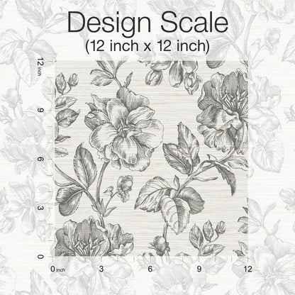 York Wallcoverings RoomMates Flower Girl Charcoal Peel and Stick Wallpaper Modern Botanical Greys  Wallpaper - RMK12519RL