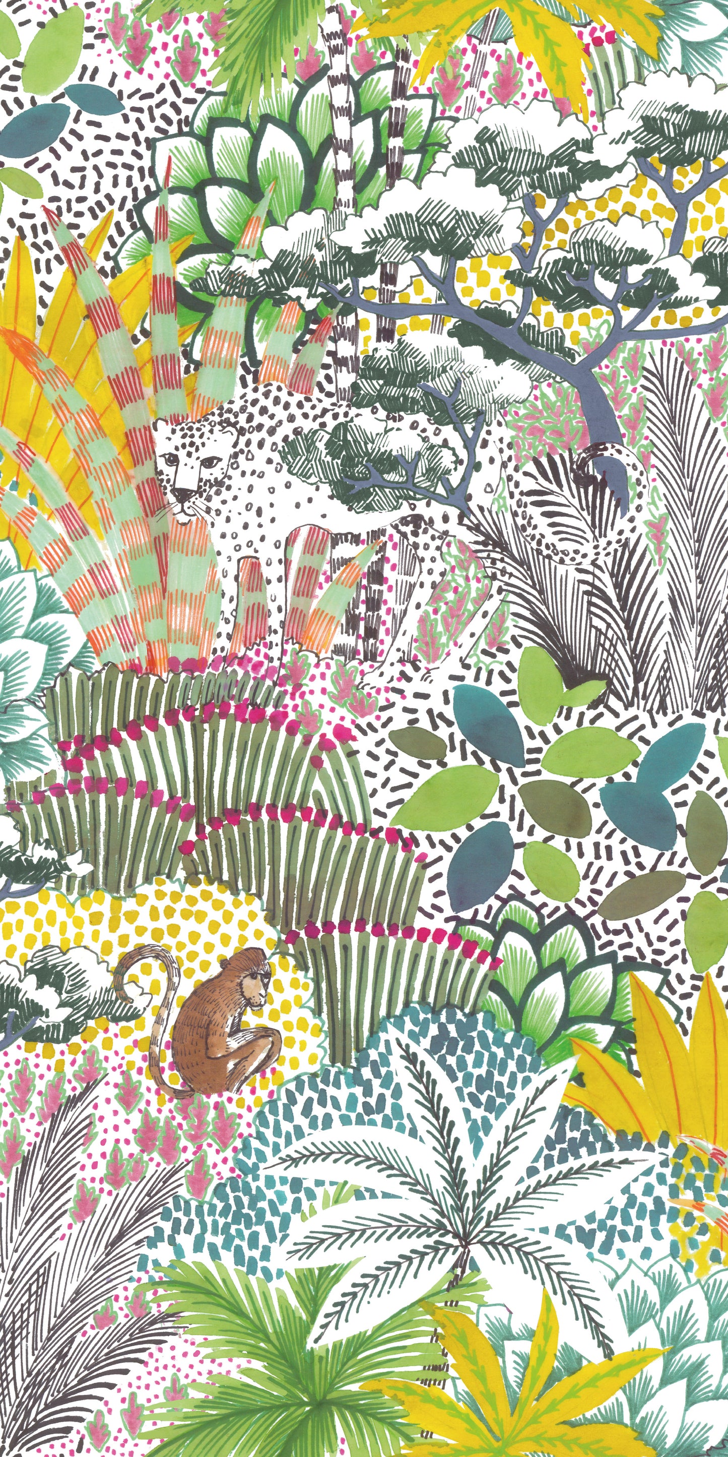 York Wallcoverings RoomMates Jungle Vibe Yellow Peel and Stick Wallpaper Whimsical Botanical Yellows  Wallpaper - RMK12532RL