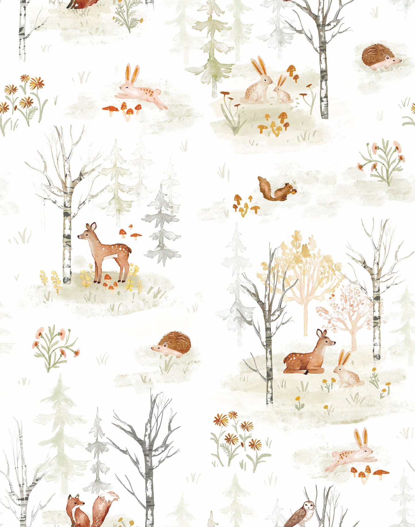 York Wallcoverings RoomMates Neutral Clara Jean Woodland Scene   Neutrals  Wallpaper - RMK12556PLW