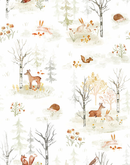 York Wallcoverings RoomMates Neutral Clara Jean Woodland Scene   Neutrals  Wallpaper - RMK12556PLW
