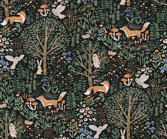 York Wallcoverings RoomMates Clara Jean Folklore Forest   Blacks  Wallpaper - RMK12558PLW