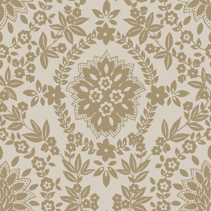 York Wallcoverings RoomMates Boho Baroque Damask Taupe Peel and Stick Wallpaper Bohemian Abstract Neutrals  Wallpaper - RMK12572PL