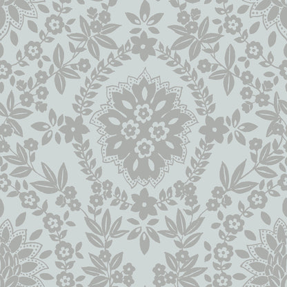 York Wallcoverings RoomMates Boho Baroque Damask Blue Peel and Stick Wallpaper Bohemian Abstract Blues  Wallpaper - RMK12573PL