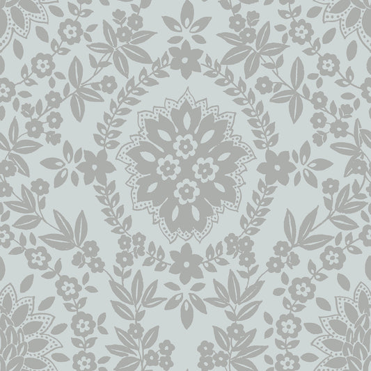 York Wallcoverings RoomMates Boho Baroque Damask Blue Peel and Stick Wallpaper Bohemian Abstract Blues  Wallpaper - RMK12573PL