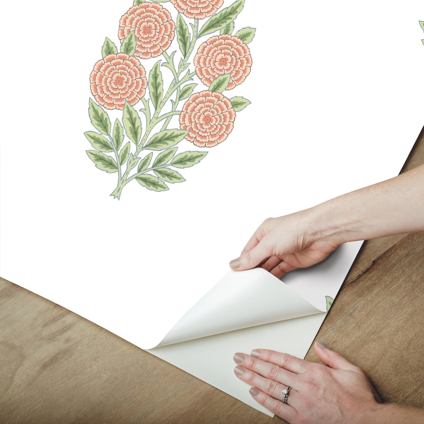 York Wallcoverings RoomMates Dutch Floral Coral Peel and Stick Wallpaper Modern Botanical Pinks  Wallpaper - RMK12576RL