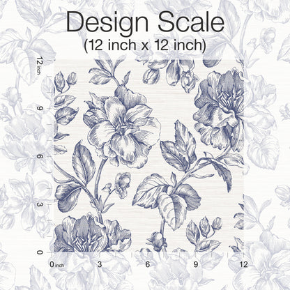 York Wallcoverings RoomMates Flower Girl Blue Peel and Stick Wallpaper Modern Botanical Blues  Wallpaper - RMK12577RL