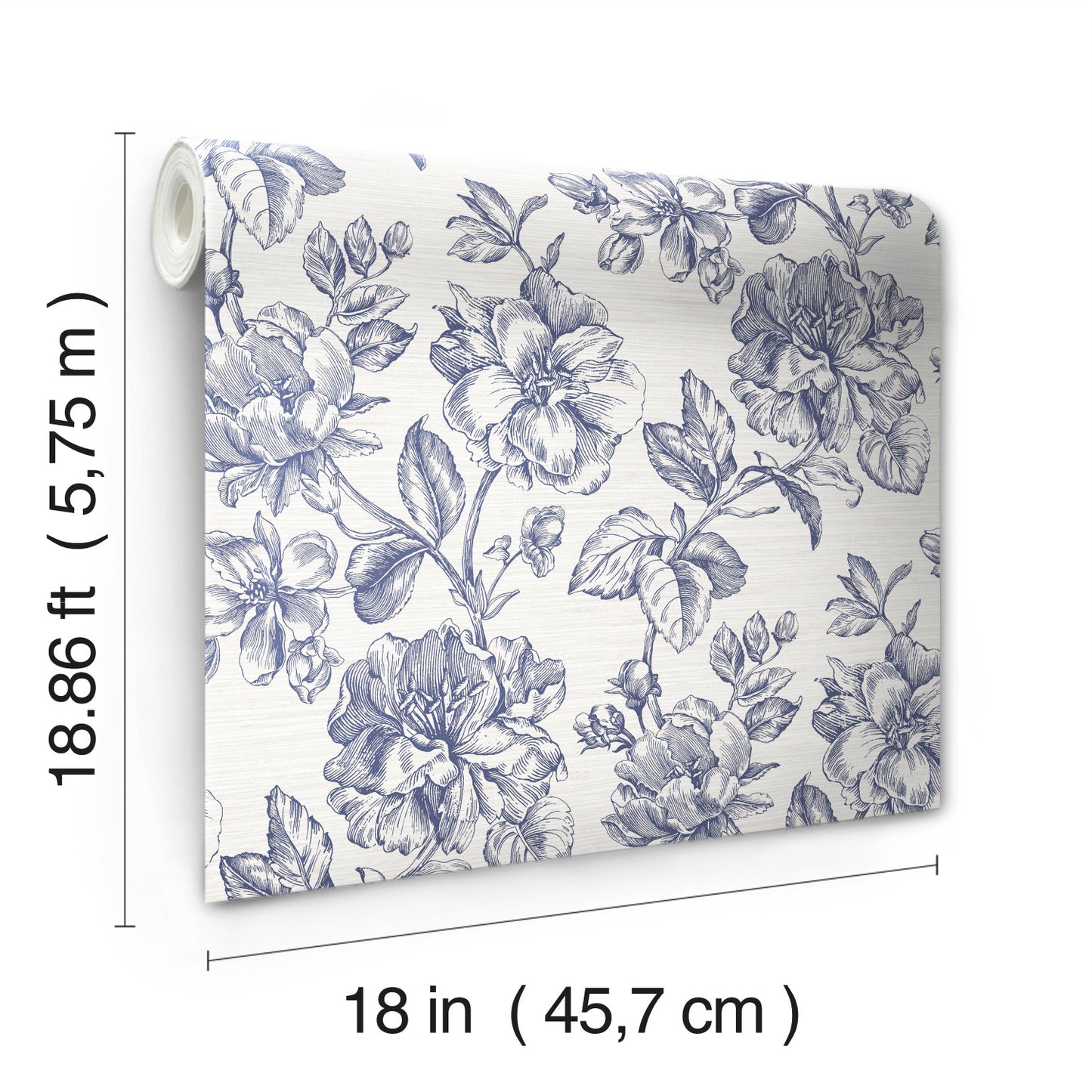 York Wallcoverings RoomMates Flower Girl Blue Peel and Stick Wallpaper Modern Botanical Blues  Wallpaper - RMK12577RL