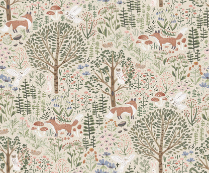 York Wallcoverings RoomMates Clara Jean Folklore Forest Almond Peel and Stick Wallpaper   Neutrals  Wallpaper - RMK12591PLW